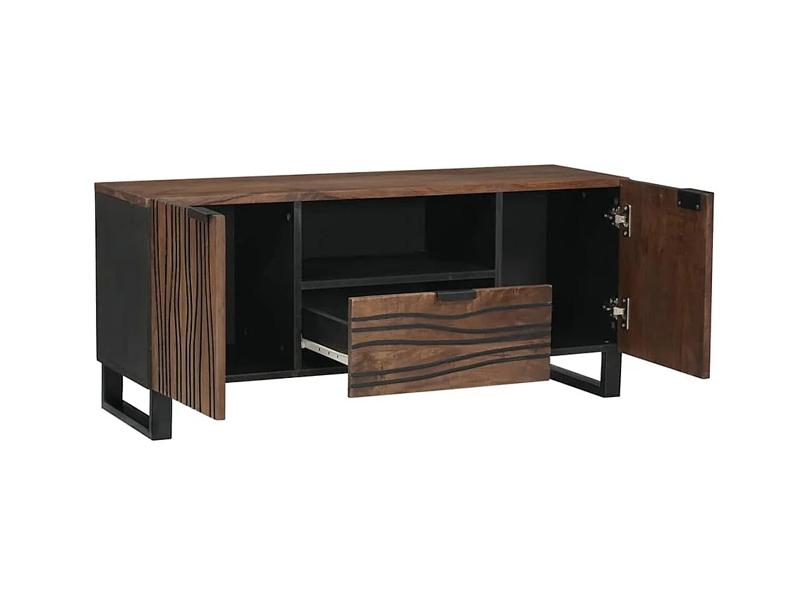 Meuble TV Marron 105 x 33 x 46 cm bois de manguier massif