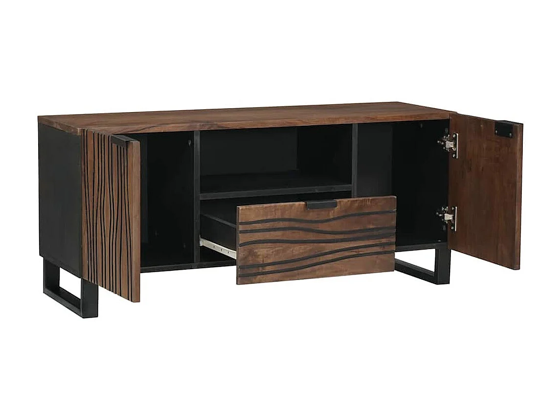 Meuble TV Marron 105 x 33 x 46 cm bois de manguier massif