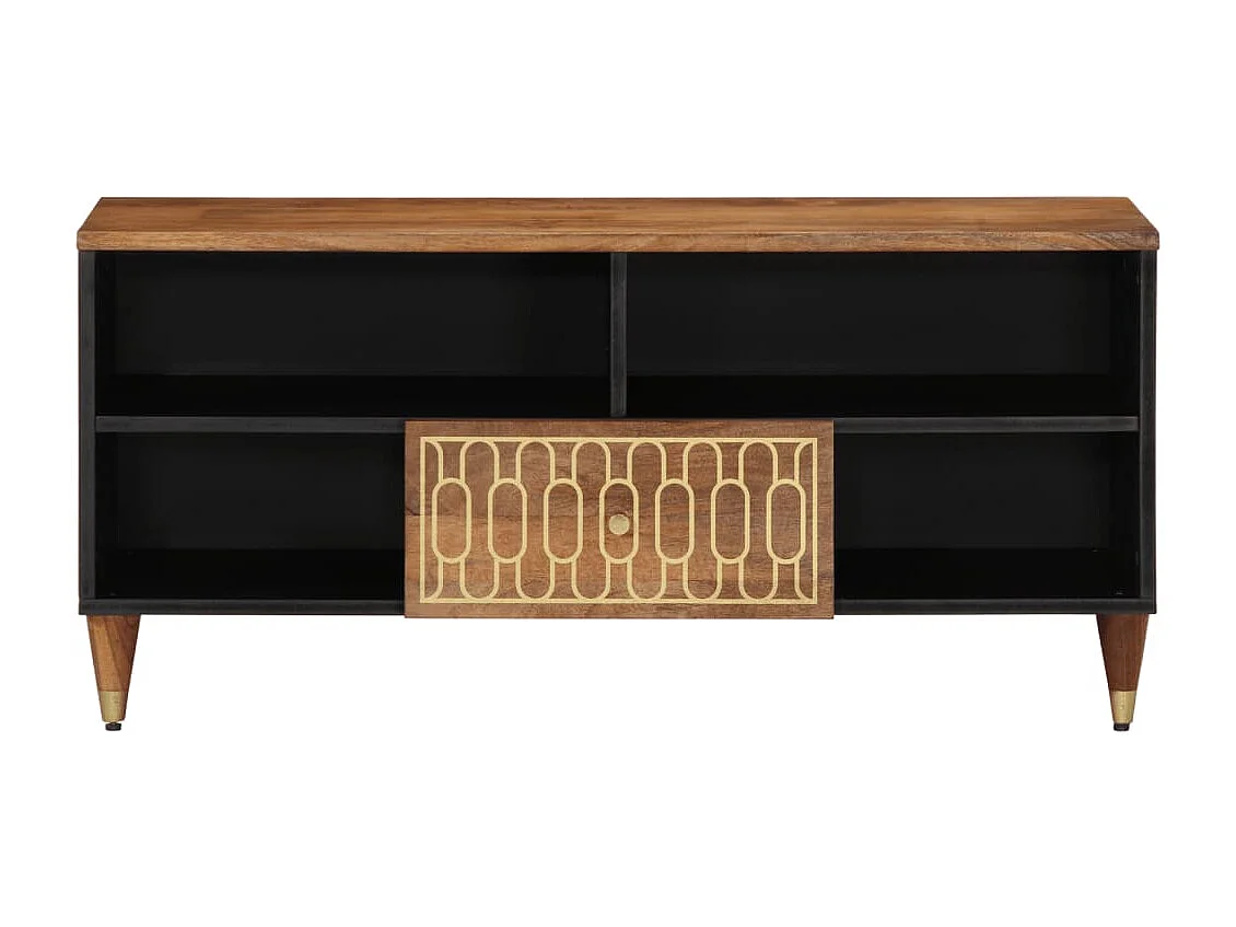 Meuble TV 100x33x46 cm bois massif de manguier