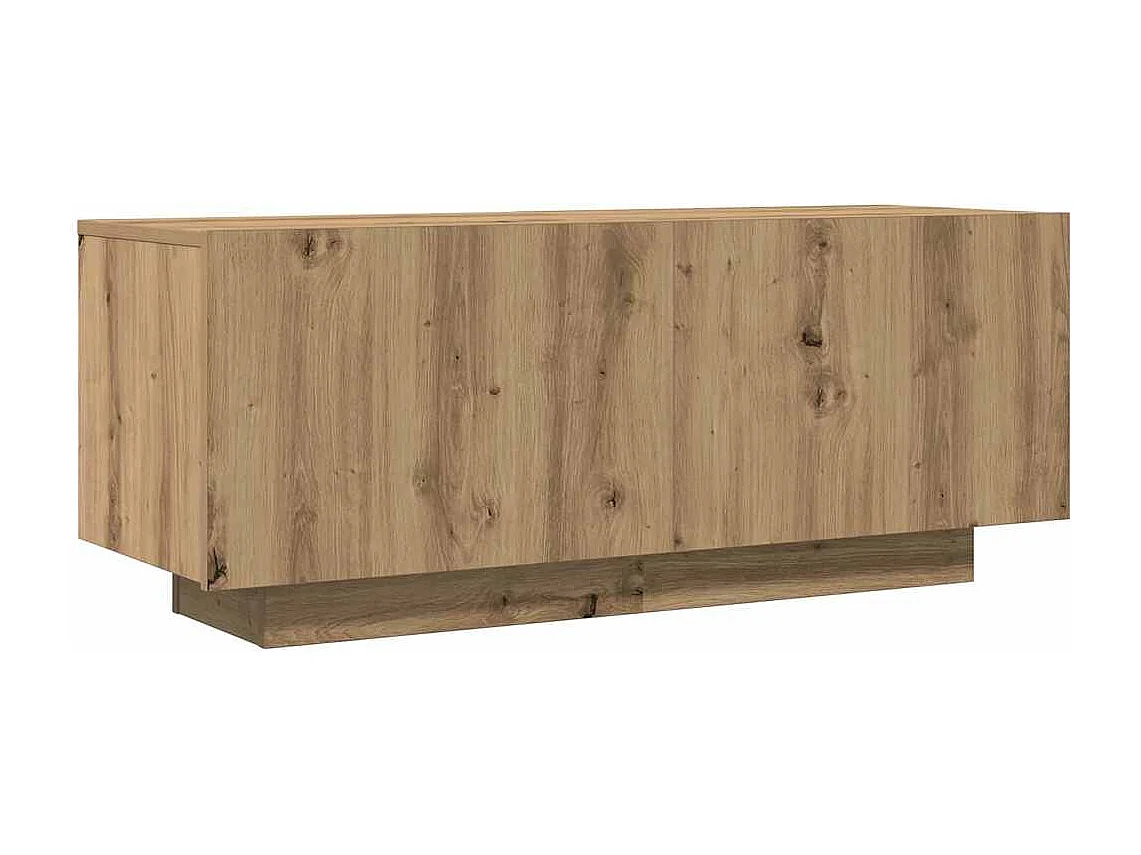 Meuble TV chêne artisanal 100x35x40 cm bois d'ingénierie