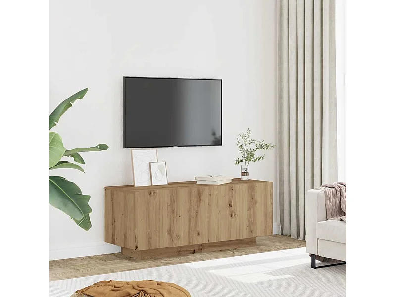Tv-meubel 100x35x40 cm bewerkt hout artisanaal eikenkleurig