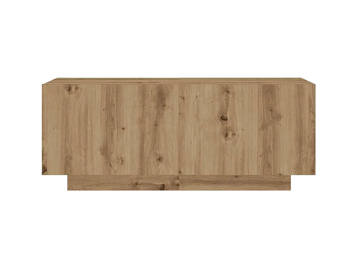 Meuble TV avec lumières LED chêne artisanal bois d'ingénierie