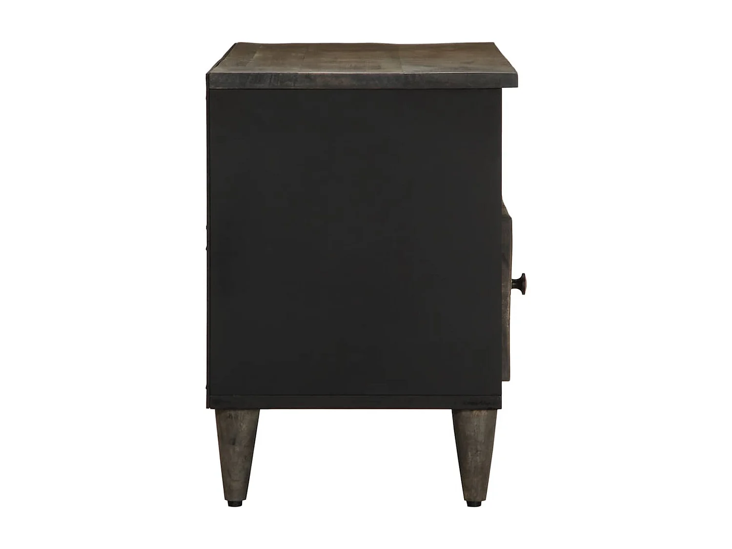 Meuble TV noir 100x33x46 cm bois massif de manguier
