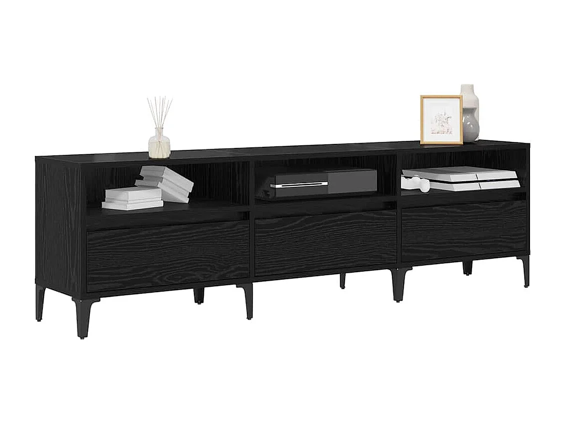 Meuble TV Chêne noir 150 x 30 x 44.5 cm Bois d'ingénierie