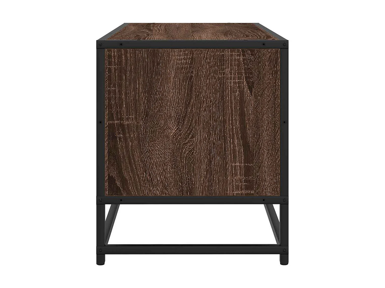 Meuble TV chêne marron 100x34,5x40cm bois d'ingénierie et métal