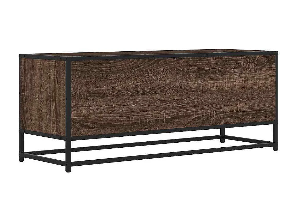 Meuble TV chêne marron 100x34,5x40cm bois d'ingénierie et métal