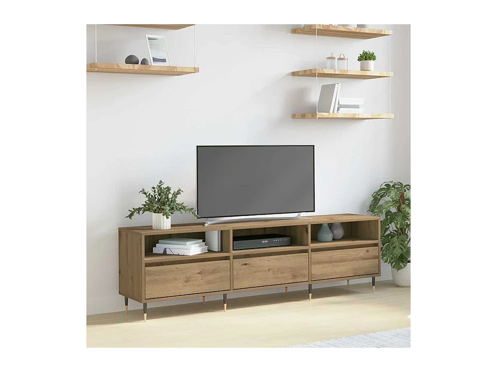Meuble TV chêne artisanal 150 x 30 x 44.5 cm Bois d'ingénierie
