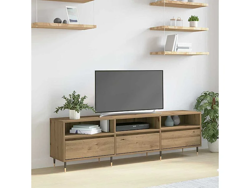 Meuble TV chêne artisanal 150 x 30 x 44.5 cm Bois d'ingénierie