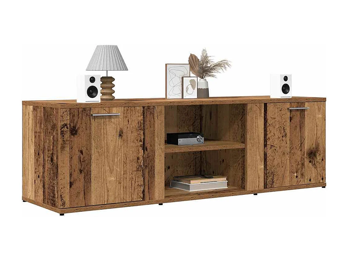 Mueble de TV madera contrachapada envejecida 120x34x37 cm