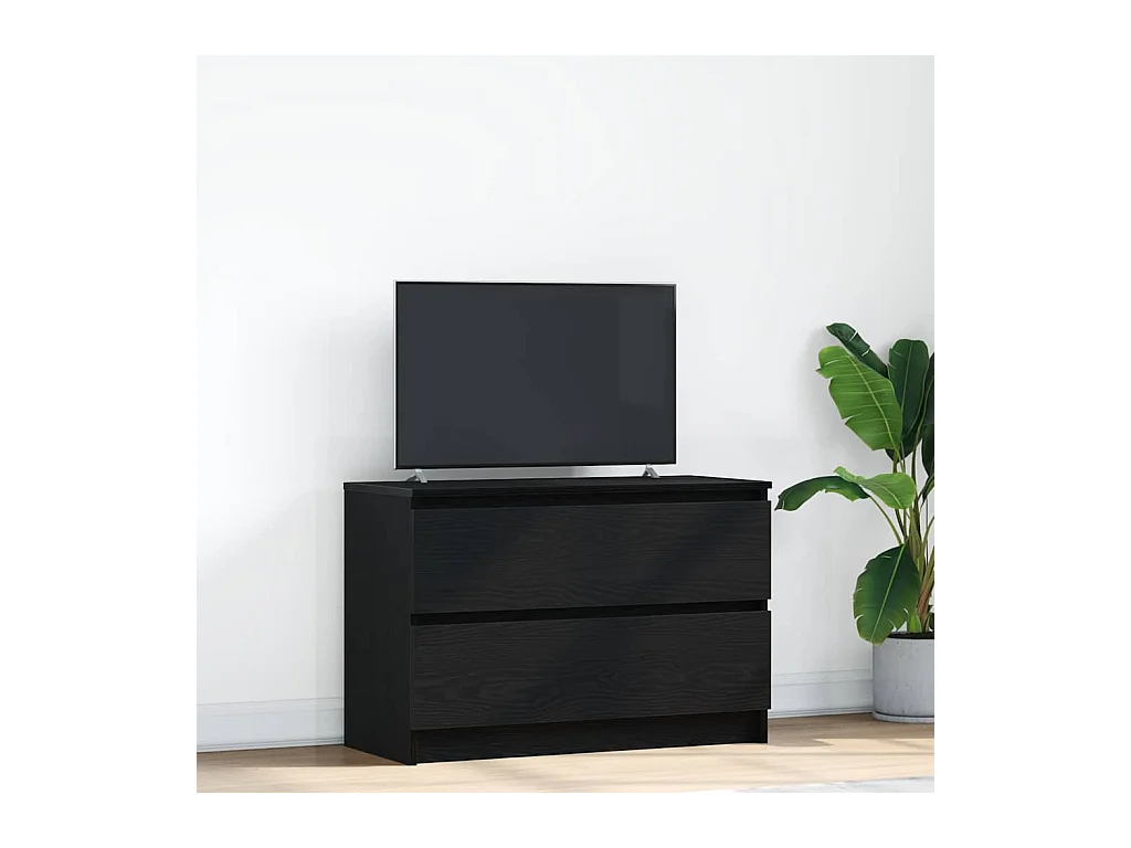 Meuble TV noir 80x35x54 cm bois d'ingénierie