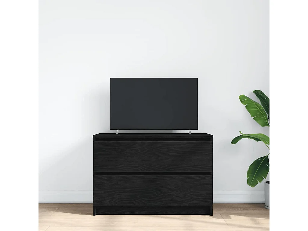 Meuble TV noir 80x35x54 cm bois d'ingénierie