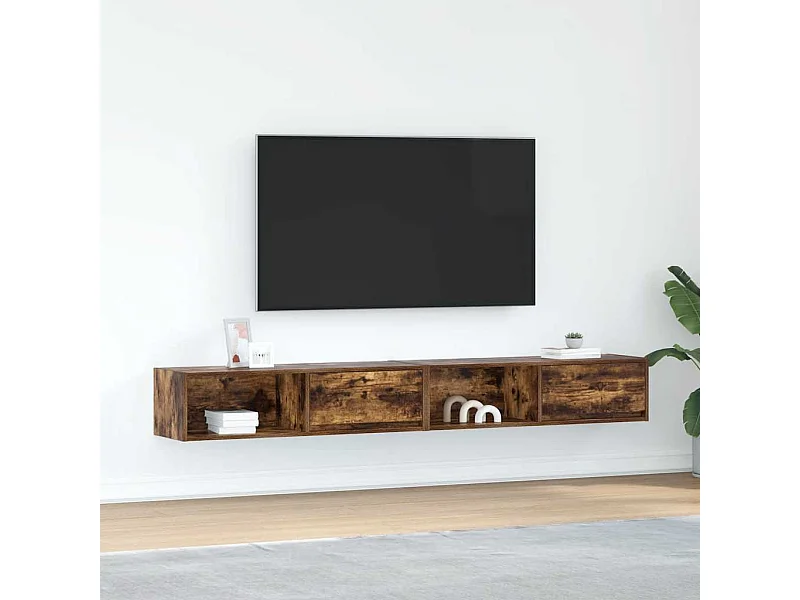 Meubles TV 2 pièces chêne fumé 100x31x25,5 cm bois d'ingénierie