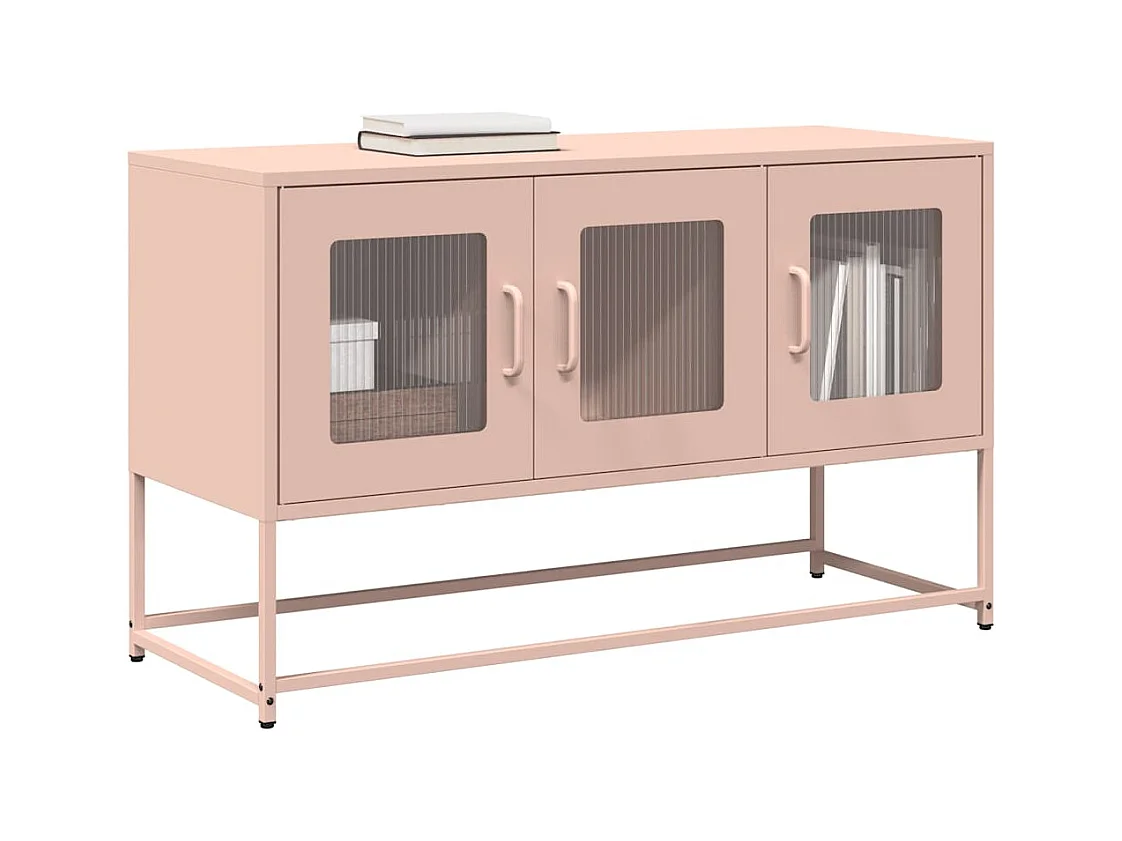 Tv-meubel 100,5x39x60,5 cm koudgewalst staal roze