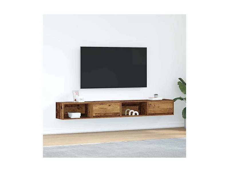 Tv-meubels 2 st 100x31x25,5 cm bewerkt hout oud houtkleurig