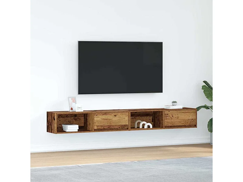 Meubles TV 2 pièces vieux bois 100x31x25,5 cm bois d'ingénierie