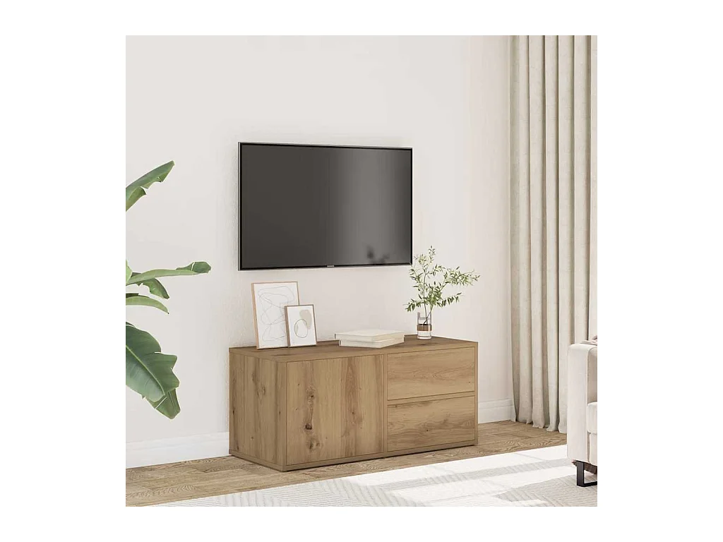 Móvel TV 80x34x35,5 cm derivados de madeira carvalho artisiano
