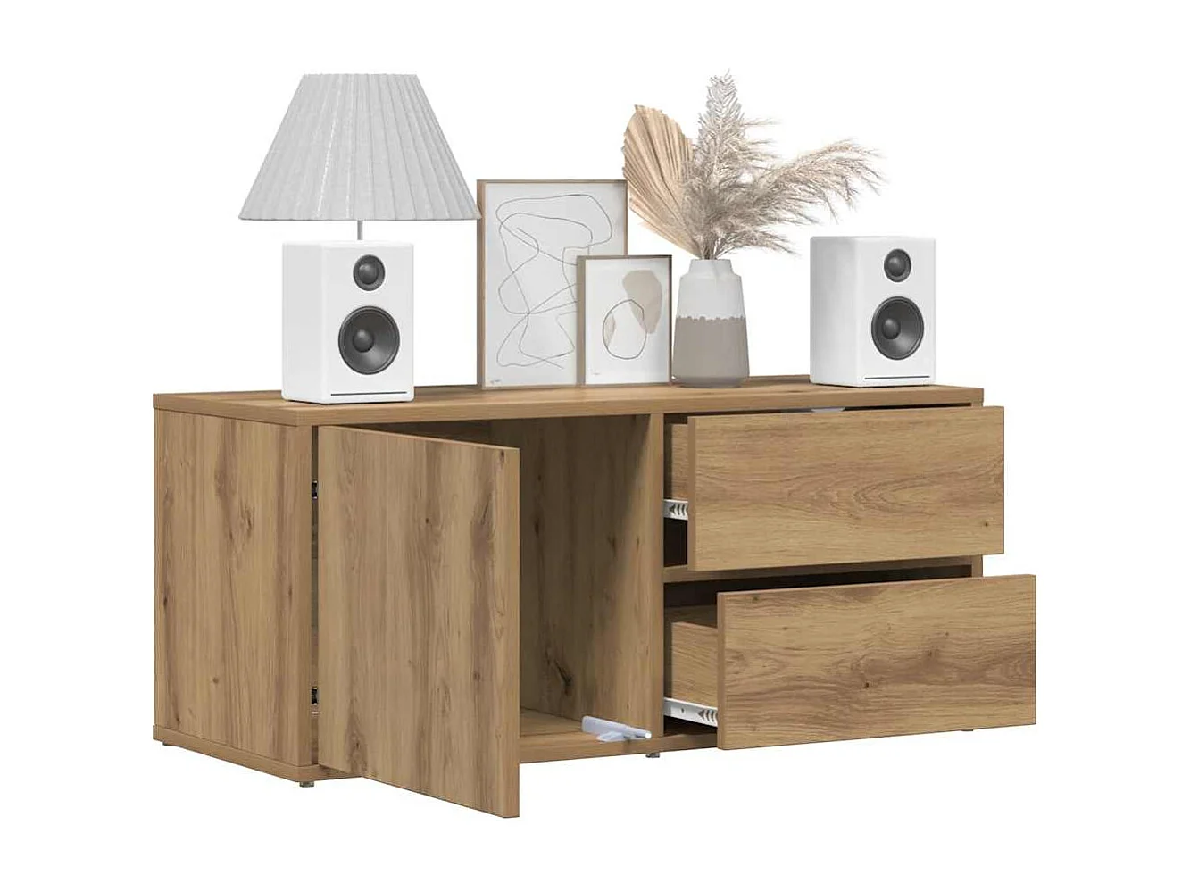 Móvel TV 80x34x35,5 cm derivados de madeira carvalho artisiano