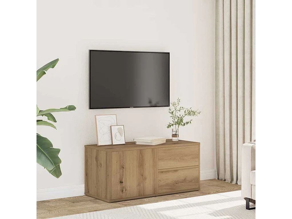 Móvel TV 80x34x35,5 cm derivados de madeira carvalho artisiano