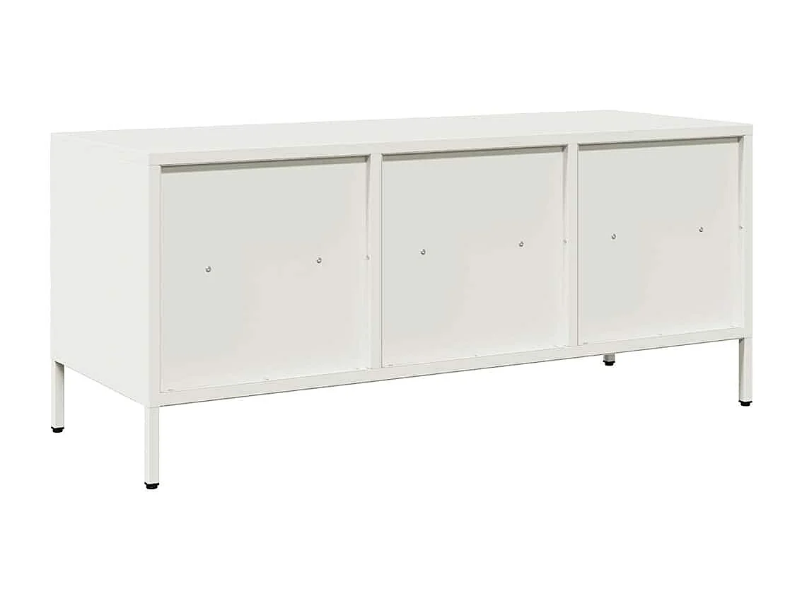 Meuble TV blanc 101,5x39x43,5 cm acier laminé à froid