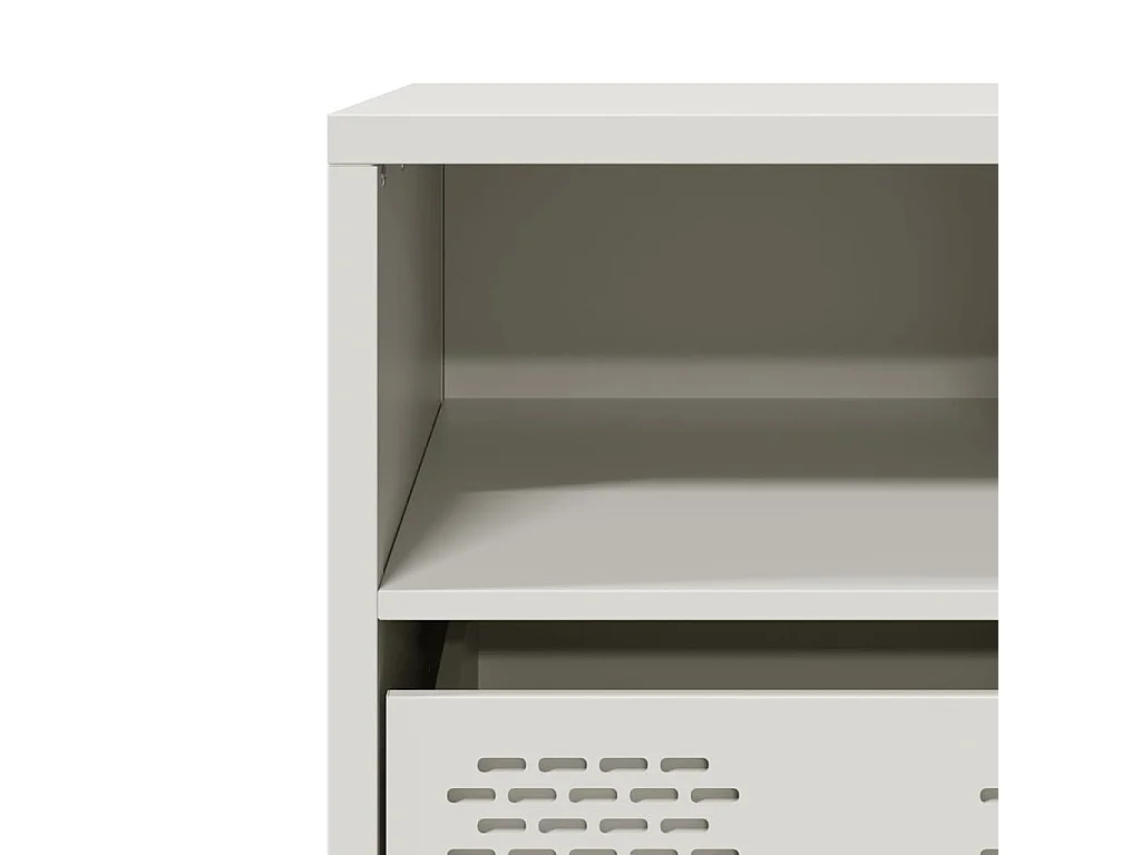 Meuble TV blanc 101,5x39x43,5 cm acier laminé à froid