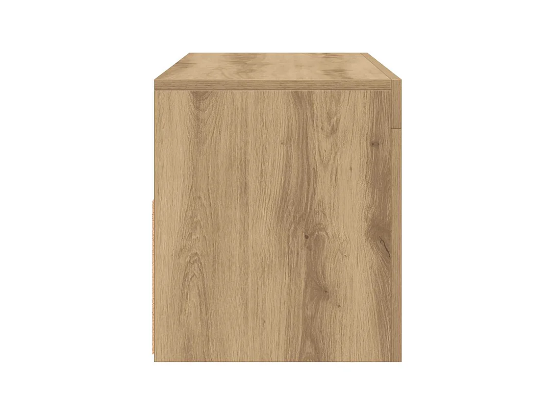 Meuble TV avec lumières LED chêne artisanal bois d'ingénierie