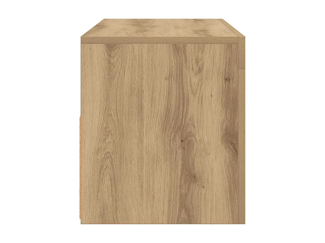 Meuble TV avec lumières LED chêne artisanal bois d'ingénierie