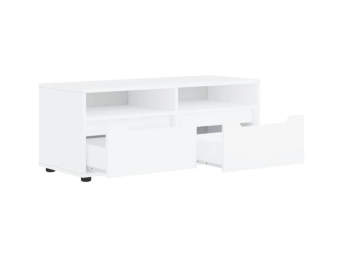 Meuble TV VISNES blanc 100x40x38 cm bois d'ingénierie