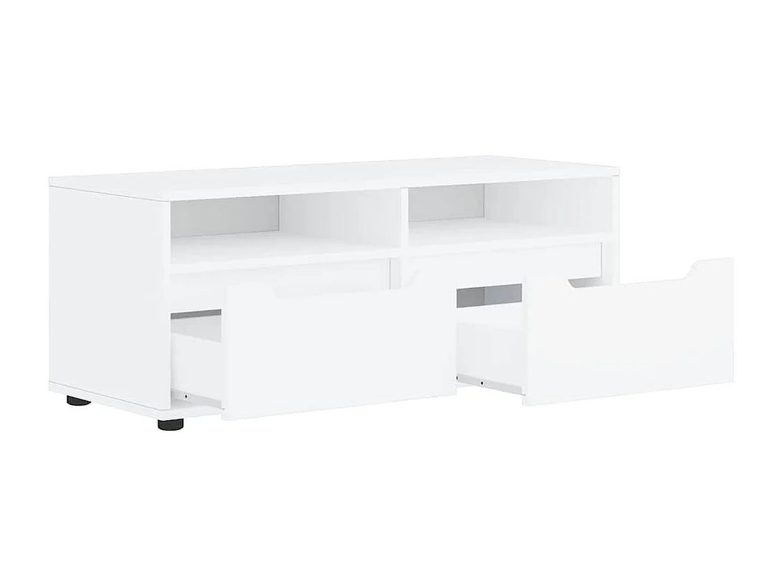 Meuble TV VISNES blanc 100x40x38 cm bois d'ingénierie
