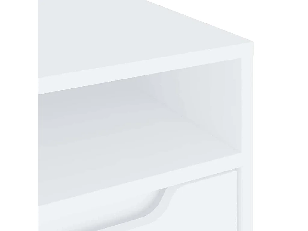 Meuble TV VISNES blanc 100x40x38 cm bois d'ingénierie