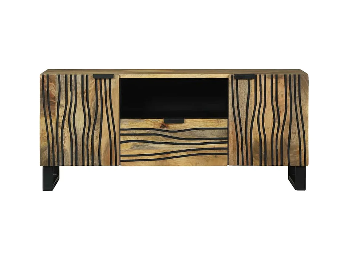 Meuble TV Marron 105 x 33 x 46 cm bois de manguier massif