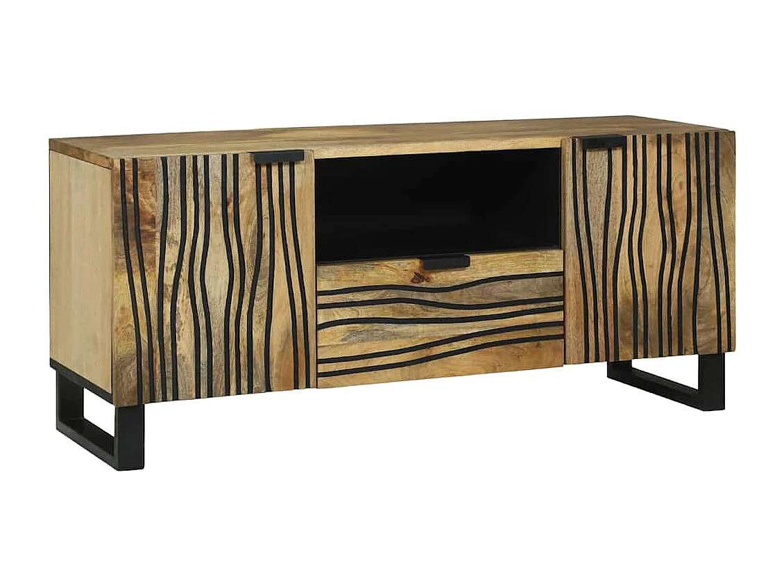 Meuble TV Marron 105 x 33 x 46 cm bois de manguier massif