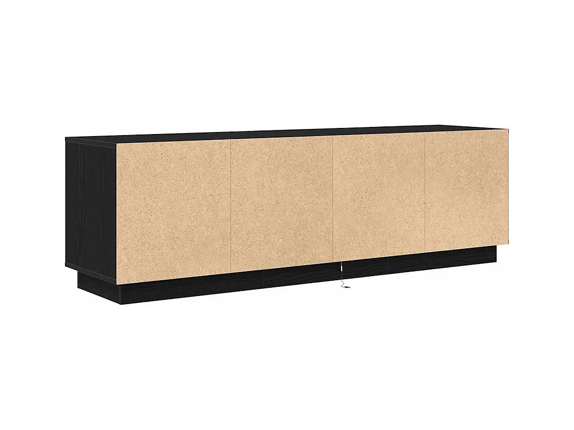 Meuble TV avec lumières LED chêne noir 160,5x41x50 cm