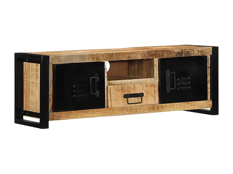 Tv-meubel 100x30x35 cm massief ruw mangohout
