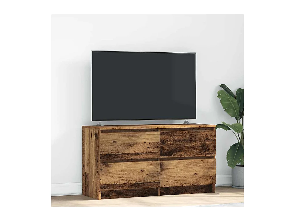 Meuble TV vieux bois 100x35x54 cm bois d'ingénierie