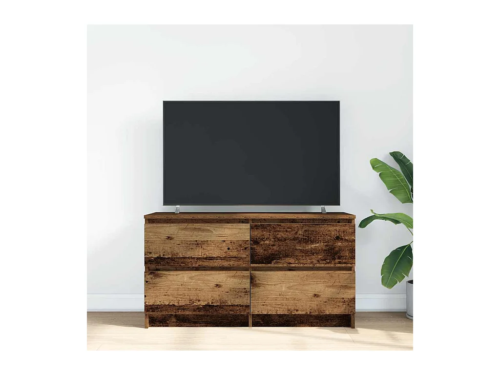 Meuble TV vieux bois 100x35x54 cm bois d'ingénierie