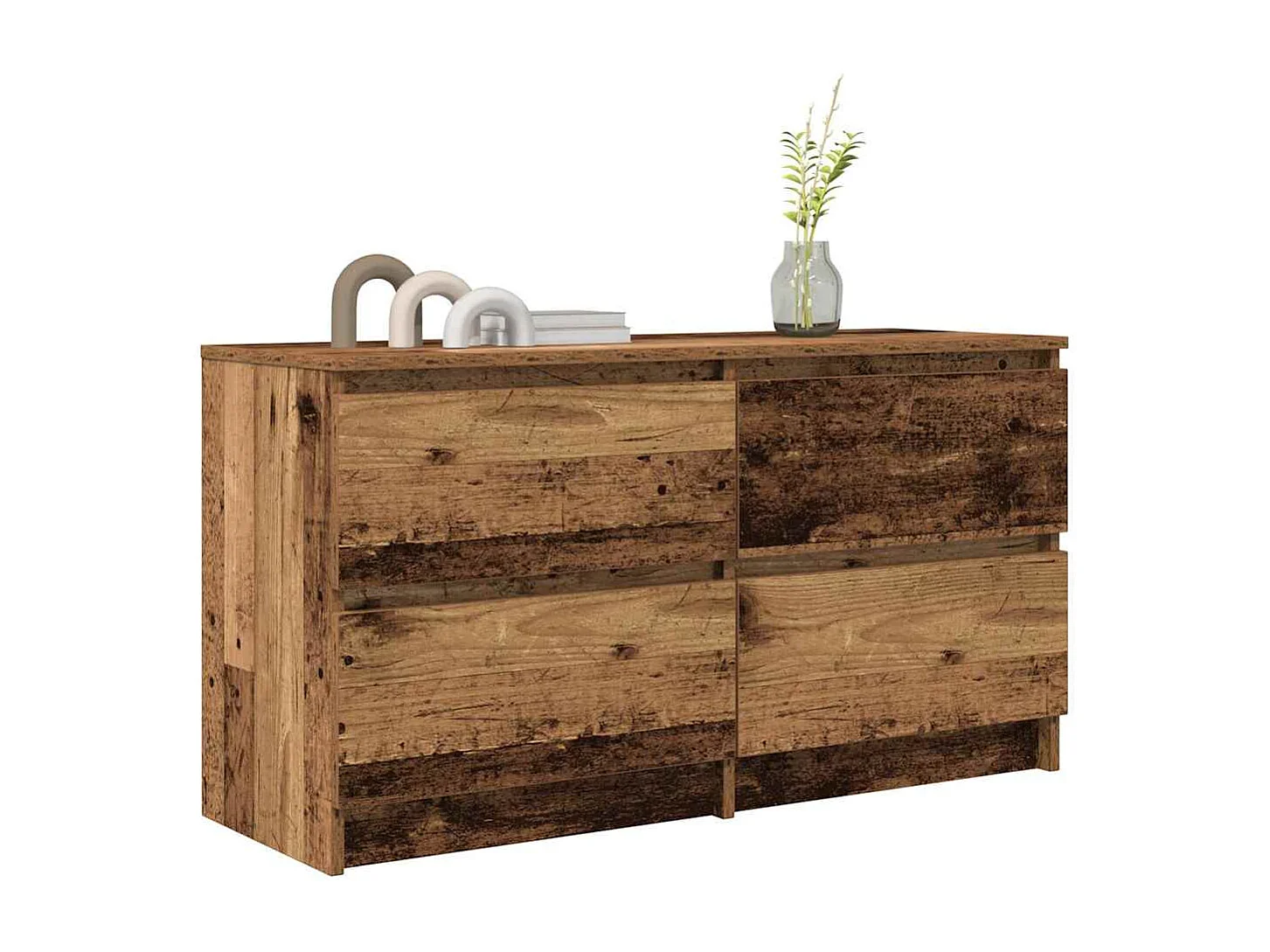 Meuble TV vieux bois 100x35x54 cm bois d'ingénierie