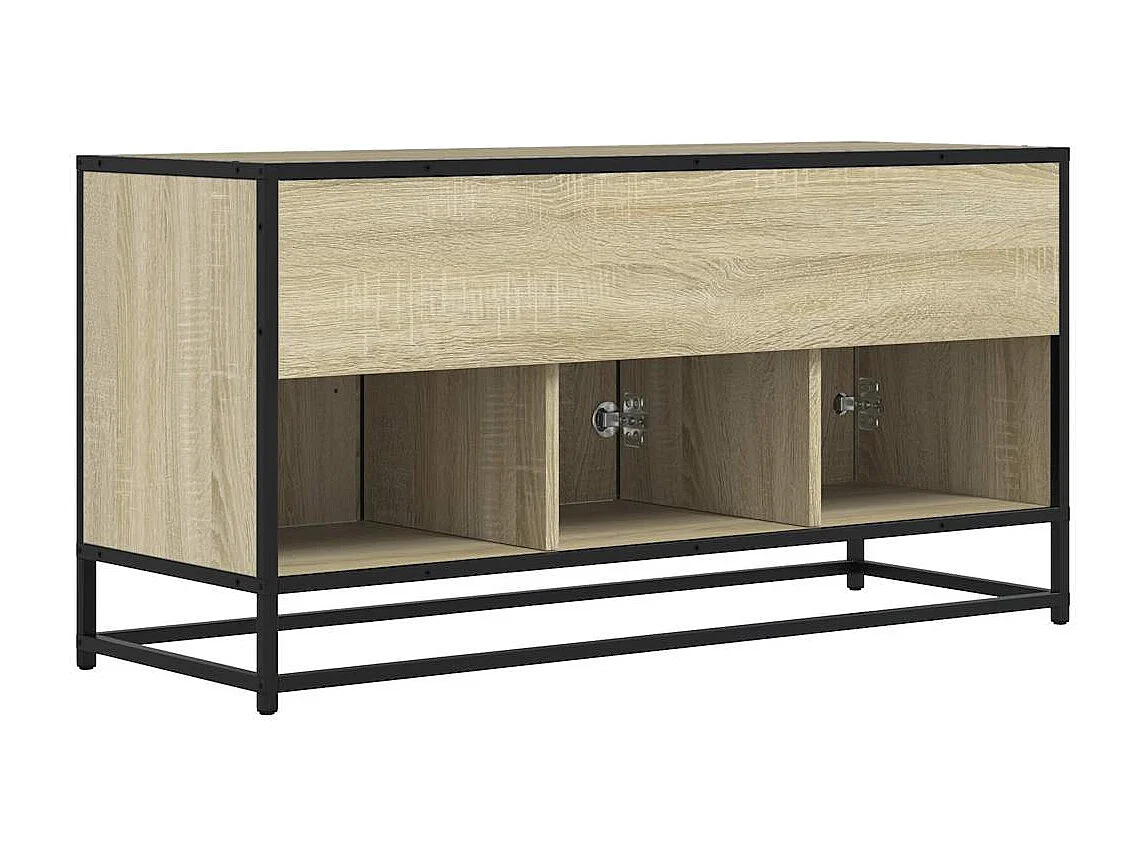 Meuble TV chêne sonoma 100x35x50 cm bois d'ingénierie et métal