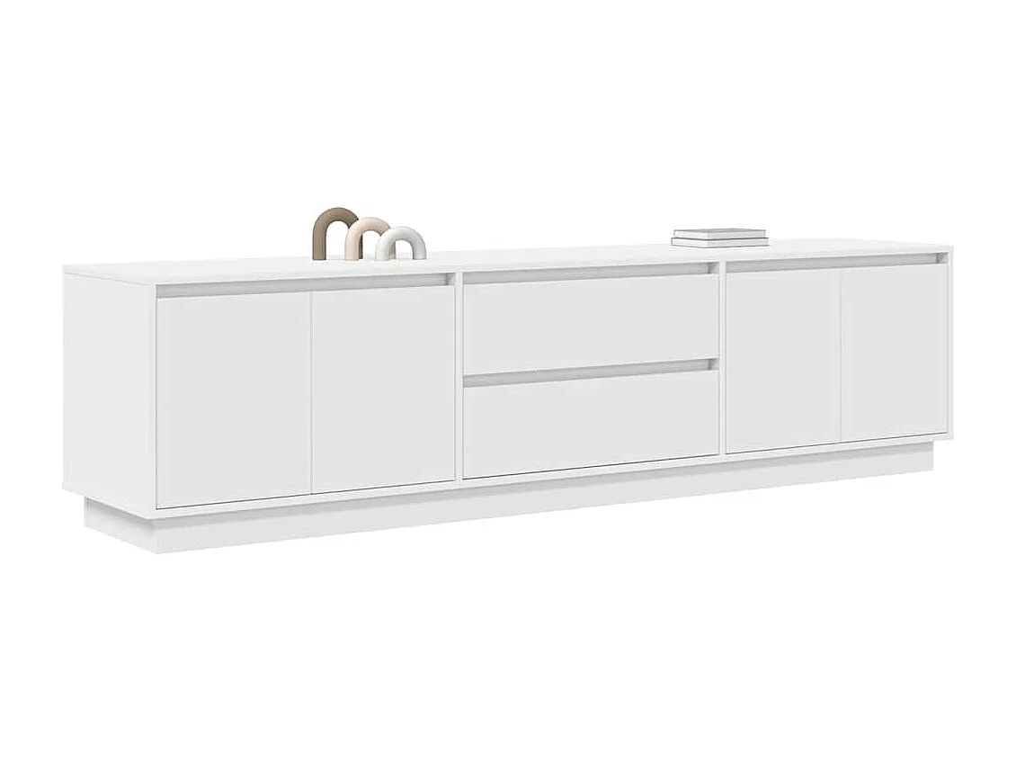 Meuble TV avec lumières LED blanc 193,5x41x50 cm