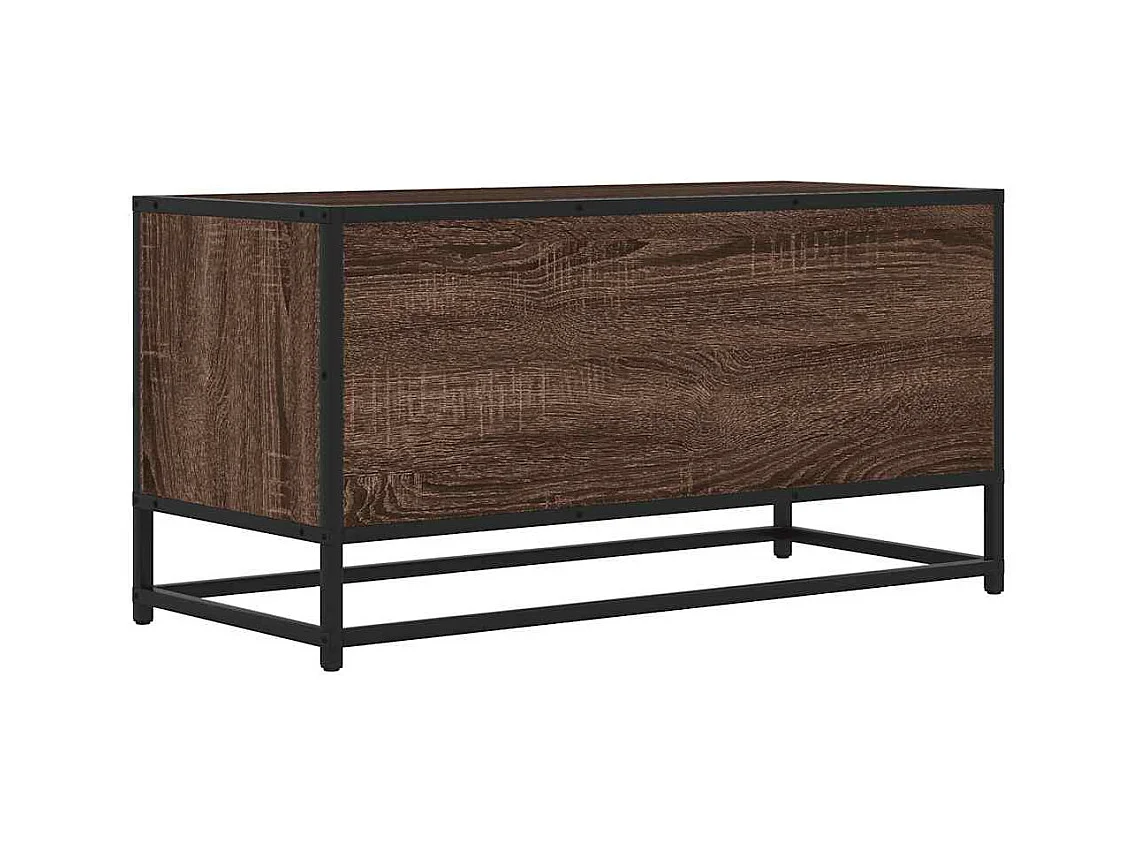 Meuble TV chêne marron 80x34,5x40 cm bois d'ingénierie et métal
