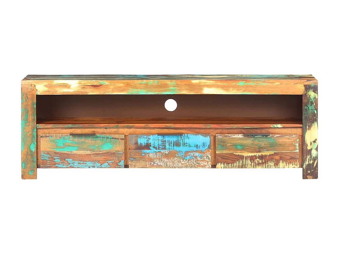 Meuble TV 119x30x41 cm bois de récupération massif