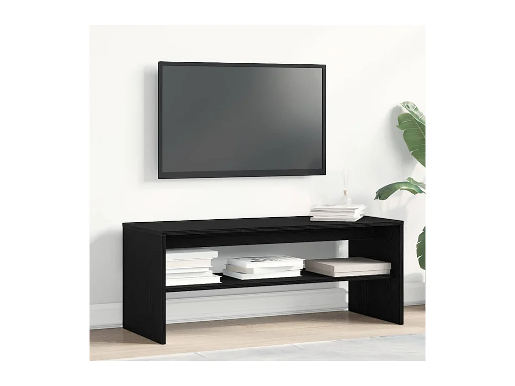 Tv-meubel 100x40x40 cm spaanplaat zwart eikenkleurig