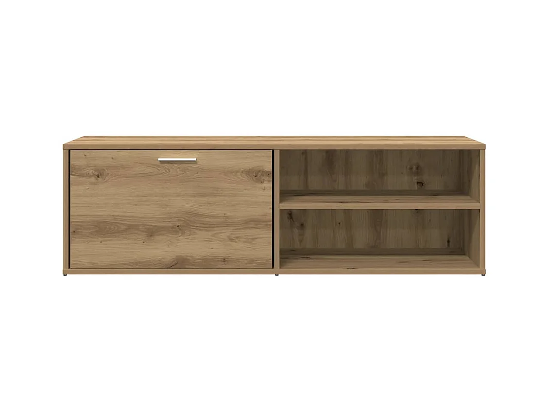 Meuble TV chêne artisanal 120x34x37 cm bois d'ingénierie