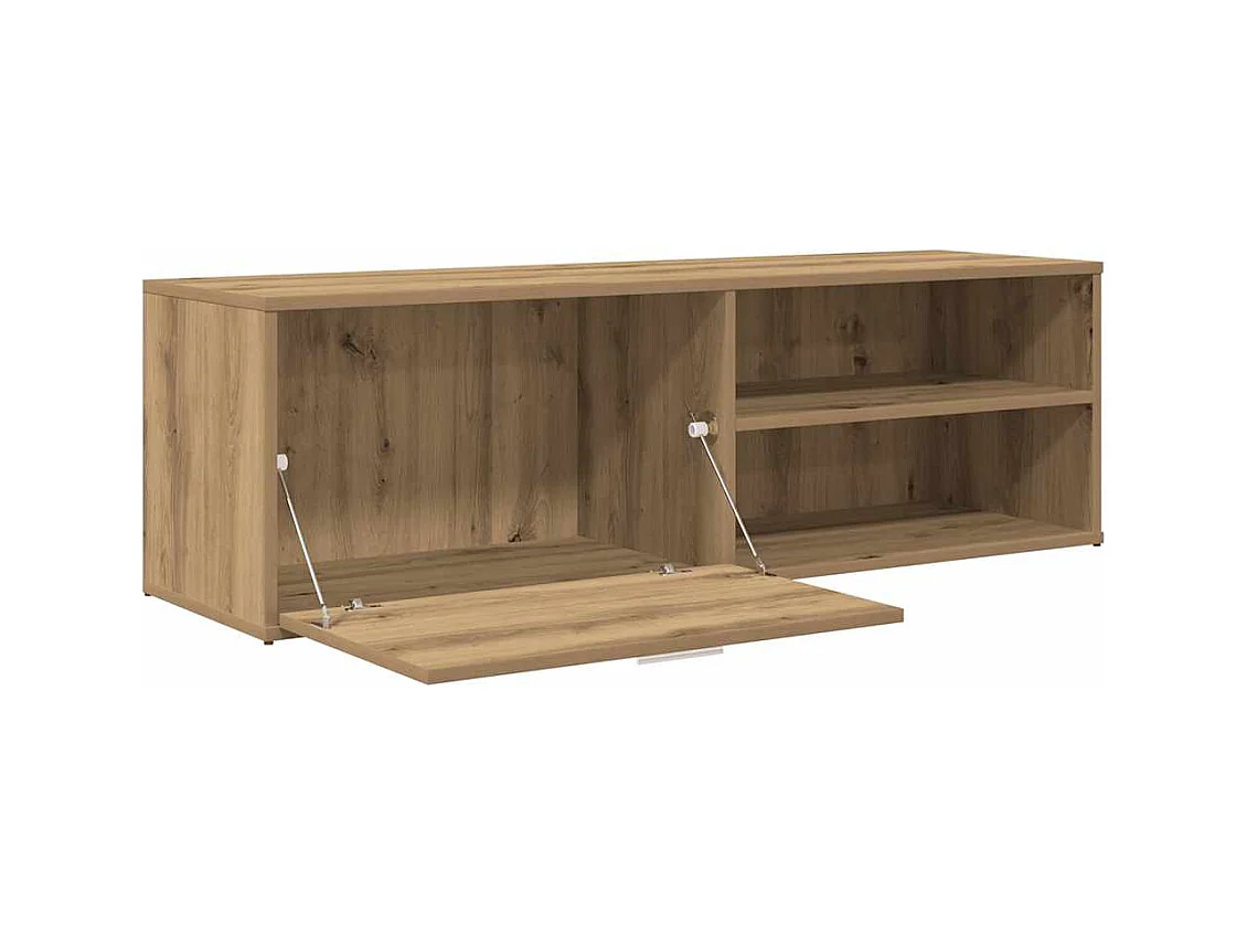 Meuble TV chêne artisanal 120x34x37 cm bois d'ingénierie