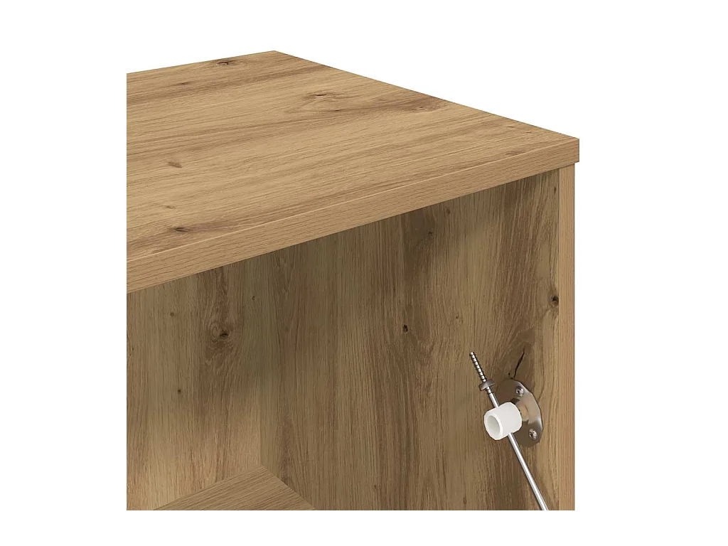 Meuble TV chêne artisanal 120x34x37 cm bois d'ingénierie