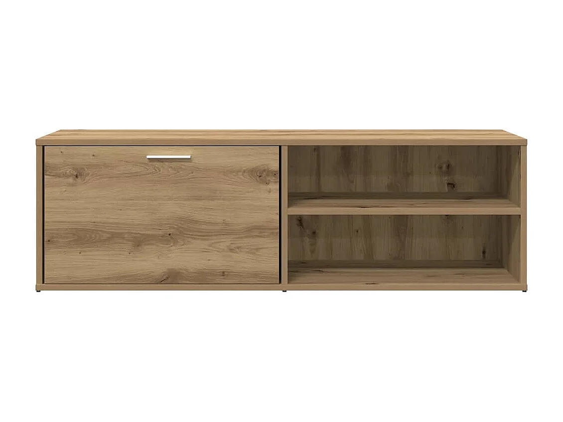 Meuble TV chêne artisanal 120x34x37 cm bois d'ingénierie