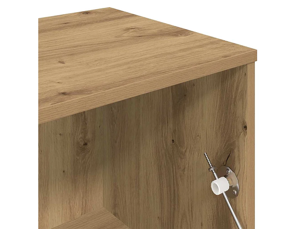 Meuble TV chêne artisanal 120x34x37 cm bois d'ingénierie