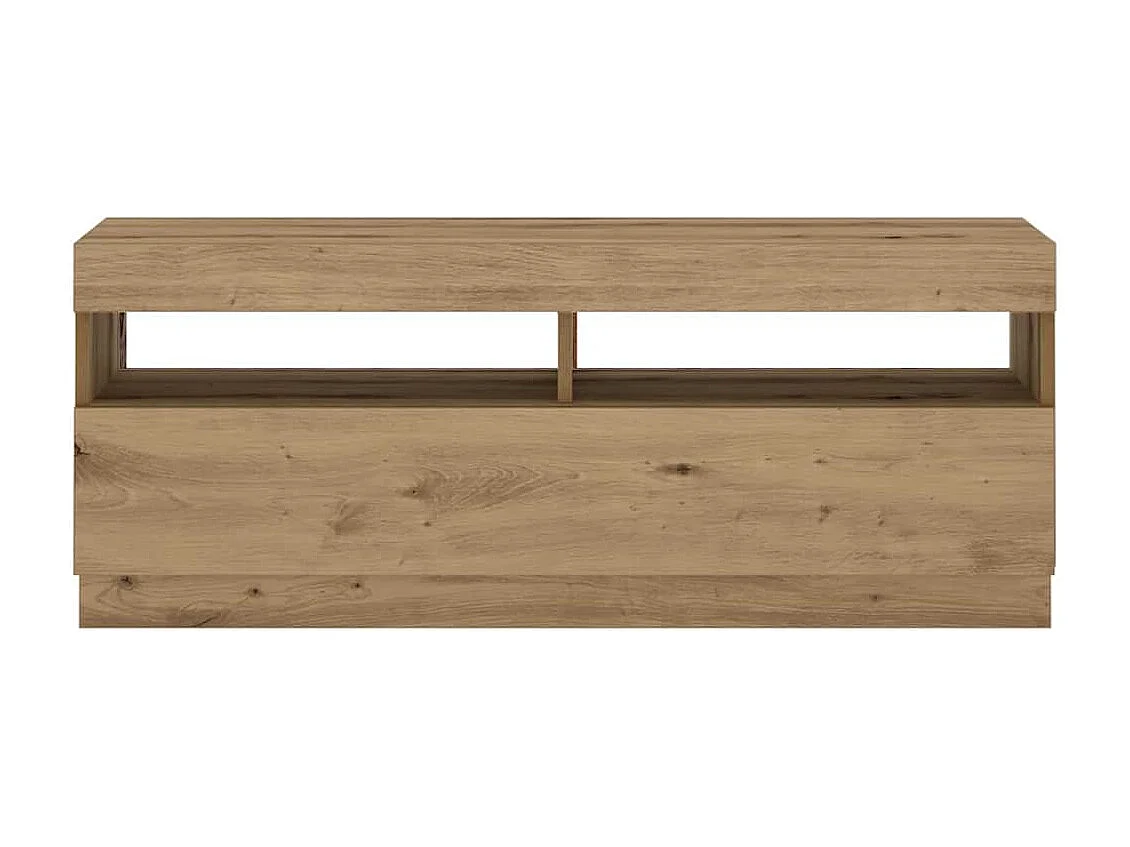 Meuble TV avec lumières LED chêne artisanal bois d'ingénierie