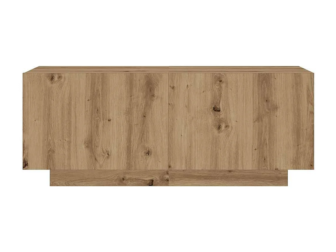 Meuble TV avec lumières LED chêne artisanal bois d'ingénierie