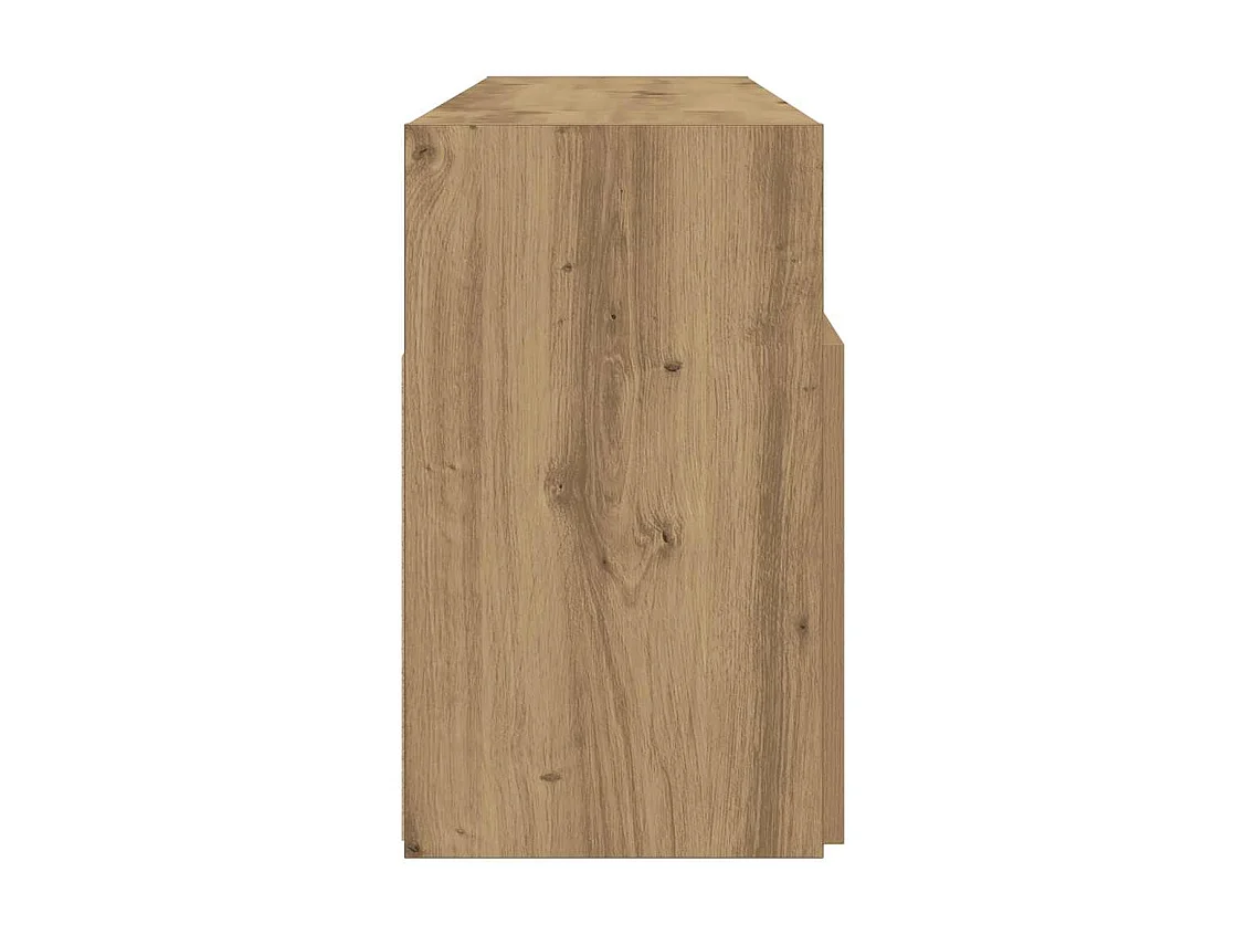 Meuble TV avec lumières LED chêne artisanal bois d'ingénierie