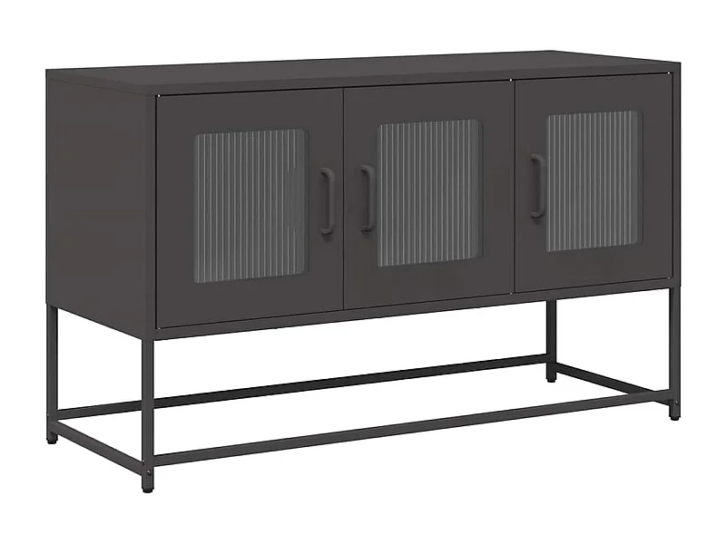 Meuble TV noir 100,5x39x60,5 cm acier laminé à froid